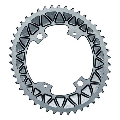 Absolute Black Oval 2x 9100800090006800 110 Bcd Chainring Silber 46t