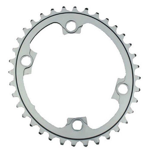 Absolute Black Oval 2x Asymmetric 110 Bcd Chainring Silber 50t