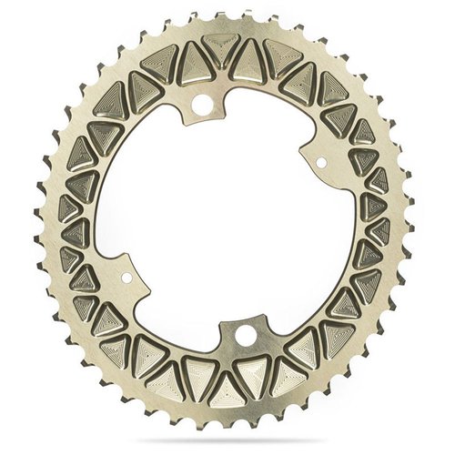 Absolute Black Oval 2x Asymmetric Shimano 91008000 110 Bcd Chainring Silber 50t