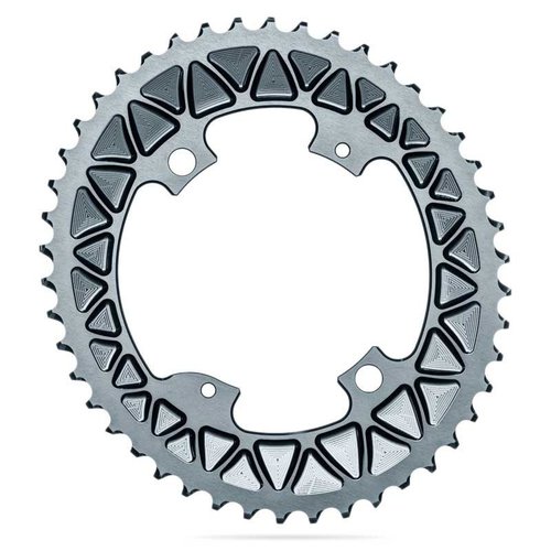 Absolute Black Oval 110x5 2x For Sram Chainring Silber 52t