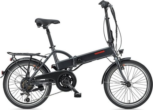 Telefunken E-Bike Faltrad Kompakt F820, 6 Gang Shimano Tourney Schaltwerk, Heckmotor, 280,8 Wh, Pedelec, Elektrofahrrad für Damen u. Herren