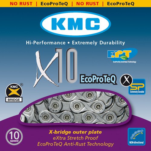 KMC X10 EPT 10 Speed Chain - 114 Links - Silver