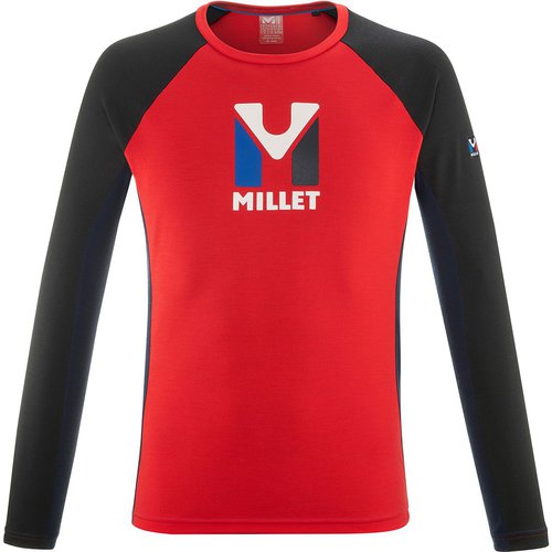 Millet Herren Trilogy Logo Wool TS Longsleeve (Größe XXL, Rot)