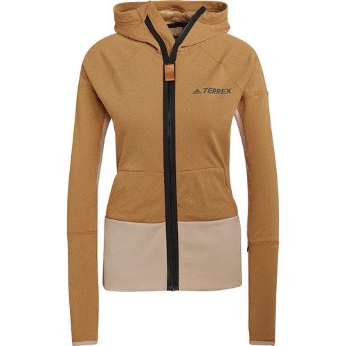adidas Terrex Damen Zupahike Hooded Fleece Jacke (Größe L, Braun)
