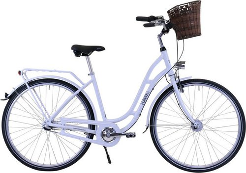 Hawk Bikes Cityrad City Classic Joy White, 3 Gang Shimano Nexus Schaltwerk, für Damen und Herren