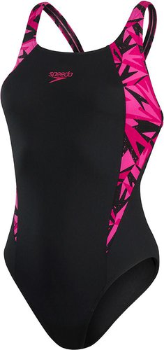 Speedo Hyperboom Splice Muscleback Badeanzug Frauen - Black/Pink