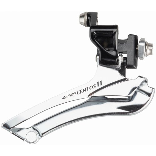 Microshift Centos R58 11 Speed Braze On Front Derailleur - Black/Silver