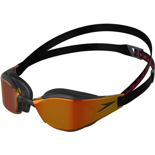 Speedo Fastskin Hyper Elite Mirror Schwimmbrille - Black/Oxid Grey/Fire Gold