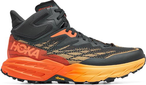 Hoka One One Speedgoat 5 Mid GTX Trail Running Shoes - Blue Graphite/Amber Yellow
