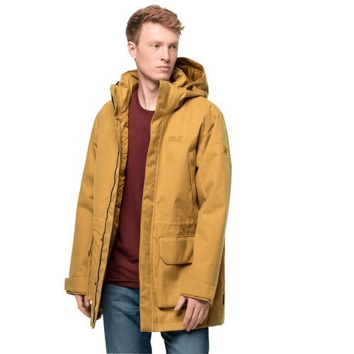 Jack Wolfskin Fierce Wind Parka Men Wasserdichter Wintermantel Herren 3XL gelb golden amber