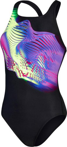 Speedo Women's Placement Digital Medalist - Black/Electric Pink/Miami Lilac/Bright Zest