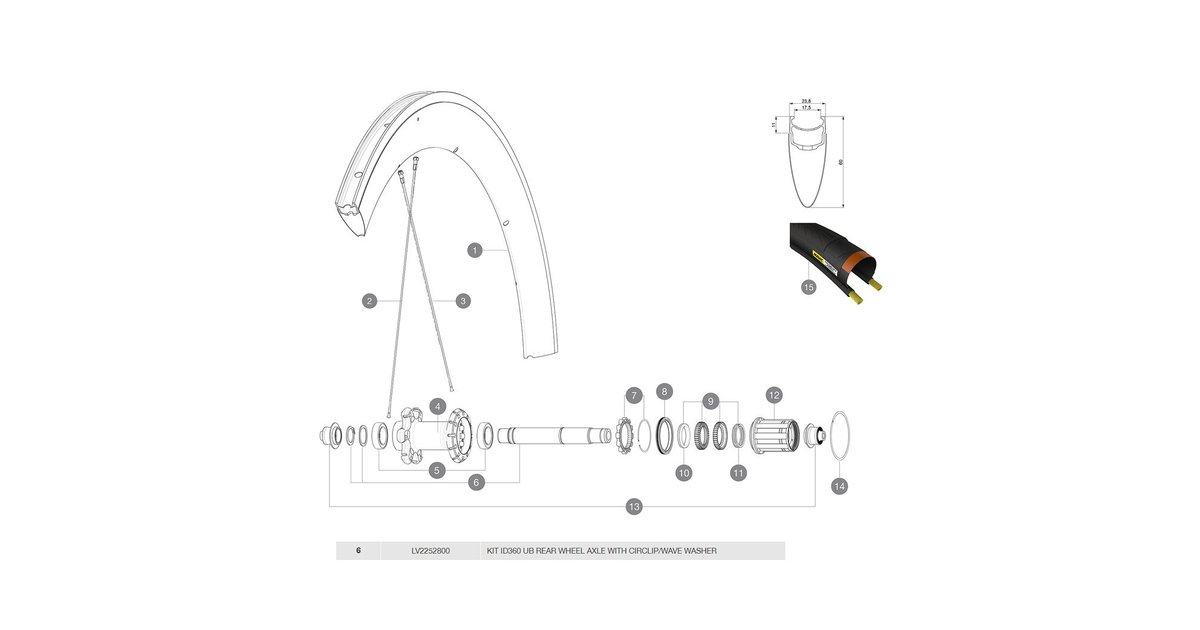 MAVIC Id360 Ub Rear Axle Kit Schwarz