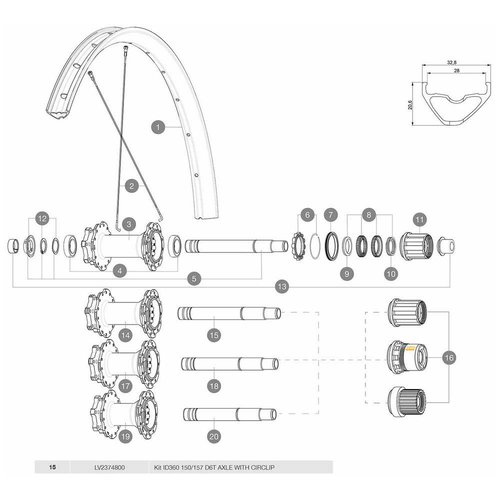 Mavic Id360 D6t Nabenachse