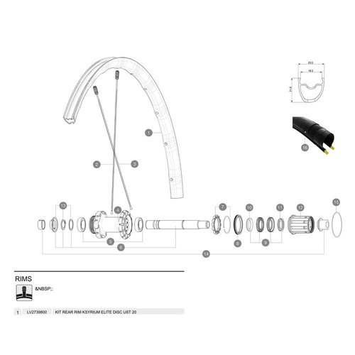 Mavic Ksyrium Elite Disc Ust 20 Rear Felge