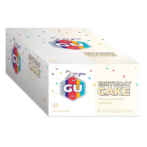 Gu 32g 24 Units Birthday Cake Energy Gels Box Weiß