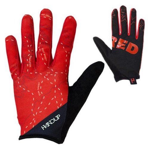 Handup Shred Long Gloves Rot,Schwarz S Mann