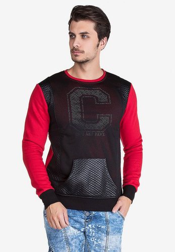 Cipo & Baxx Sweatshirt in cooler Lochmuster-Optik