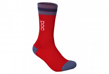 POC essential mid length socken calcite blue   prismane red