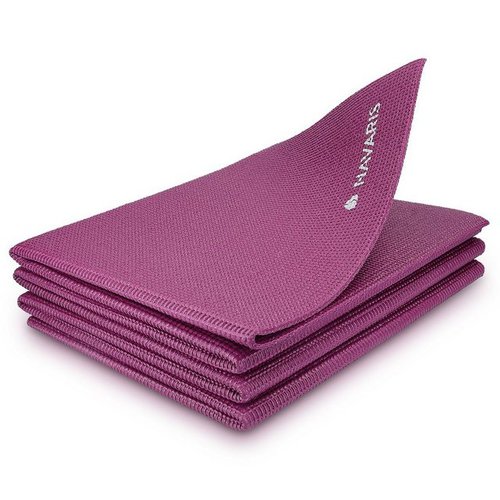 Navaris Yogamatte, klappbare Fitnessmatte - 4mm Sportmatte Fitness Pilates Sport Gymnastikmatte rutschfest - Reisematte faltbar