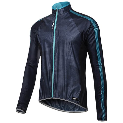 Santini Fine Windbreaker Jacket Nautica Blue M Blau