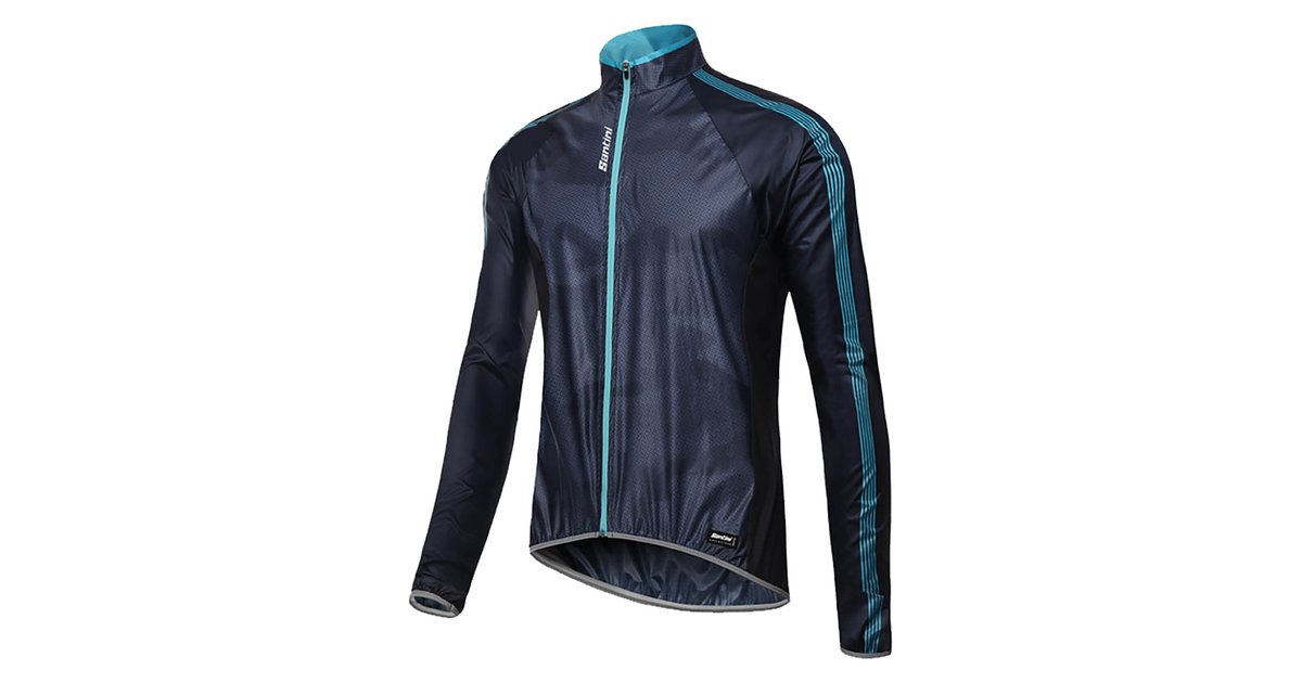 Santini Fine Windbreaker Jacket Nautica Blue M Blau