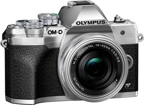 Olympus E-M10 Mark IV Systemkamera (M.Zuiko Digital ED 14‑42mm F3,5-5,6 EZ Pancake, 20,3 MP, Bluetooth, WLAN (WiFi), +BLS-50, F-5AC USB-AC Adapter, USB cable, Shoulder Strap)