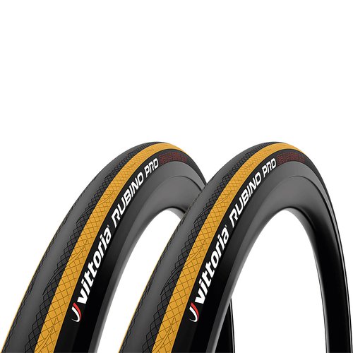 VITTORIA Rubino Pro IV G2.0 Road Tyre Twin Pack - 700x25mm - Black/Yellow