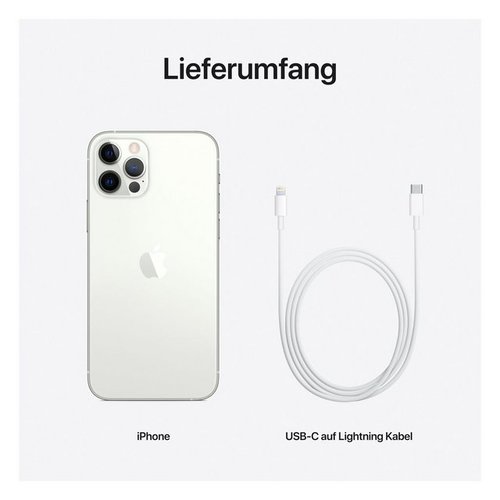 Apple iPhone 12 Pro Smartphone (15,5 cm/6,1 Zoll, 256 GB Speicherplatz, 12 MP Kamera, ohne Strom Adapter und Kopfhörer, kompatibel mit AirPods, AirPods Pro, Earpods Kopfhörer)