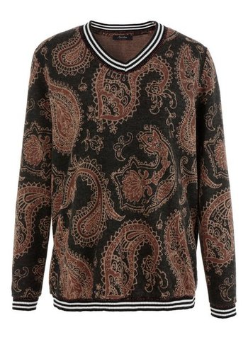Aniston CASUAL Sweatshirt mit gestreiften Bündchen