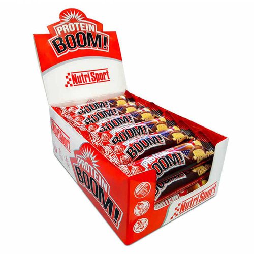 Nutrisport Protein Boom 13g 24 Units Chocolate And Peanut Energy Bars Box Mehrfarbig
