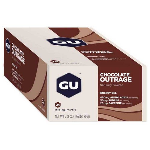 Gu 24 Units Chocolate Outrage Energy Gels Box Braun
