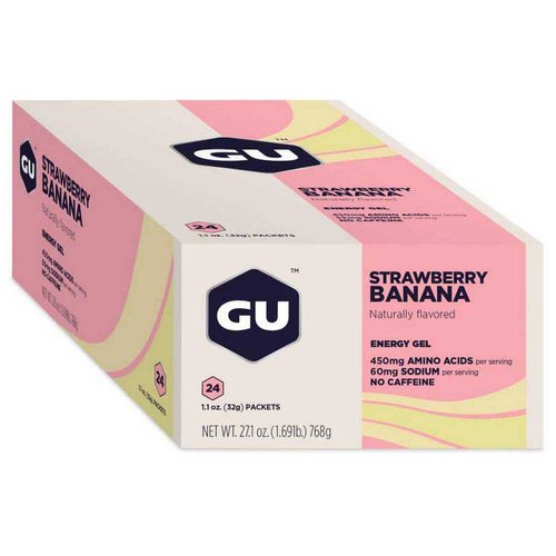 Gu 24 Units Strawberrybanana Energy Gels Box Mehrfarbig