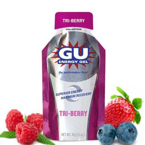 Gu 24 Units Tri Berry Energy Gels Box Mehrfarbig