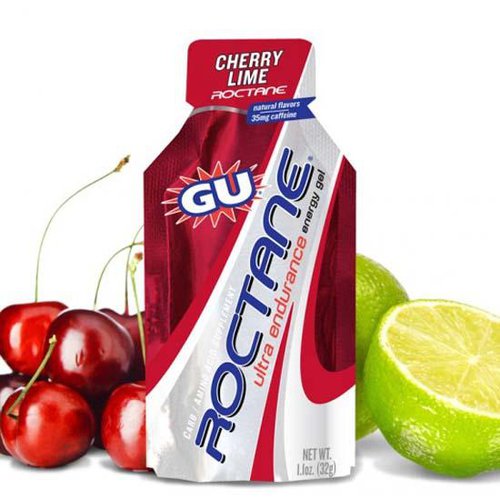 Gu Roctane Ultra Endurance 24 Units Cherrylime Energy Gels Box Rot,Weiß