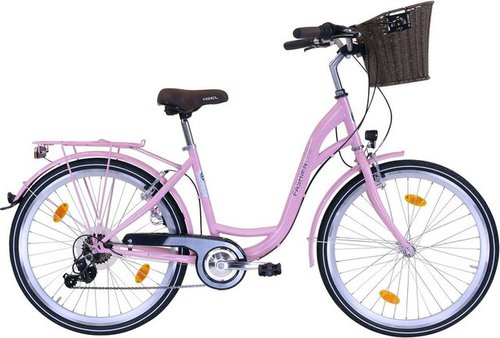 Fashion Line Cityrad, 6 Gang Shimano TOURNEY TY 300 Schaltwerk, Kettenschaltung, für Damen und Herren, Kettenschaltung