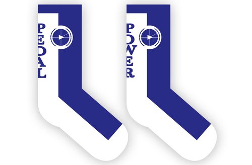 Rueda Pedal Power Socken - blauweiß