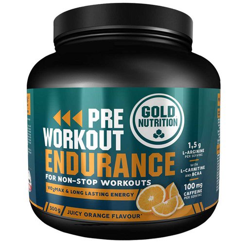 Gold Nutrition Pre Workout Endurance 300gr Orange Schwarz