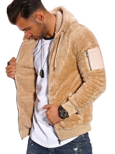 Behype Sweatjacke Teddy-Zip aus weichem Teddyfleece