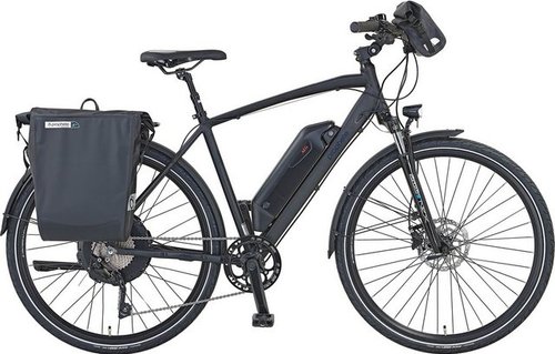 Prophete E-Bike Entdecker e2000 Herren, 10 Gang Shimano Deore RD-T6000 Schaltwerk, Kettenschaltung, Heckmotor, 614 Wh Akku, (mit Gepäckträgertasche, mit Lenkertasche)