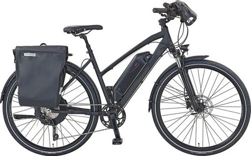 Prophete E-Bike Entdecker e2000 Damen, 10 Gang Shimano Deore XT Schaltwerk, Kettenschaltung, Heckmotor, 614 Wh Akku, (mit Gepäckträgertasche, mit Lenkertasche)