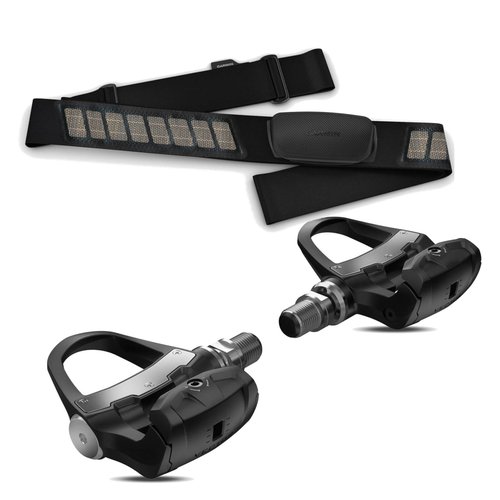 Garmin Vector 3 Double Sided Power Meter Pedals and Dual Heart Rate Monitor Bundle