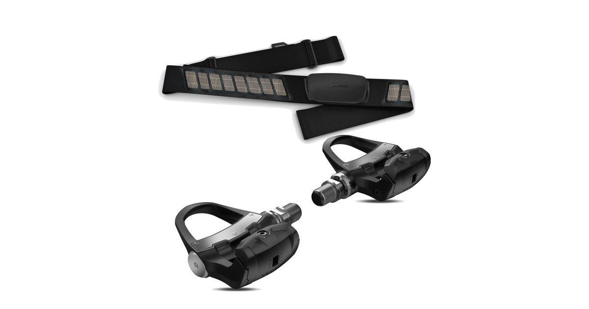 Garmin Vector 3 Double Sided Power Meter Pedals and Dual Heart Rate Monitor Bundle