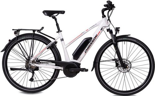 Chrisson E-Bike »E-ROUNDER Damen«, 9 Gang Shimano Alivio RD-M4000-SGS Schaltwerk, Kettenschaltung, Mittelmotor 250 W