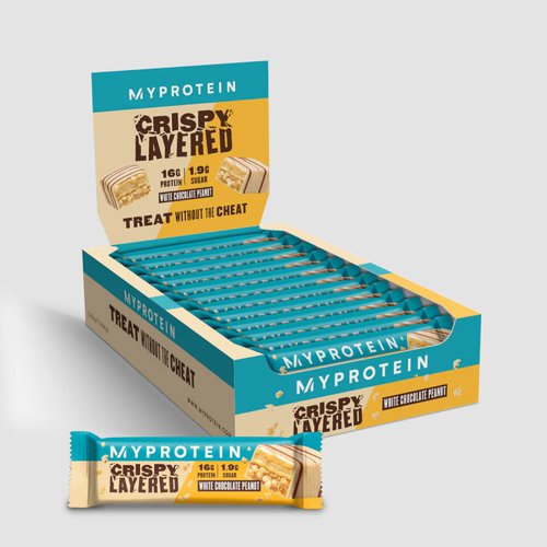 MyProtein Crispy Layered Proteinriegel - 12 x 58g - White Chocolate Peanut