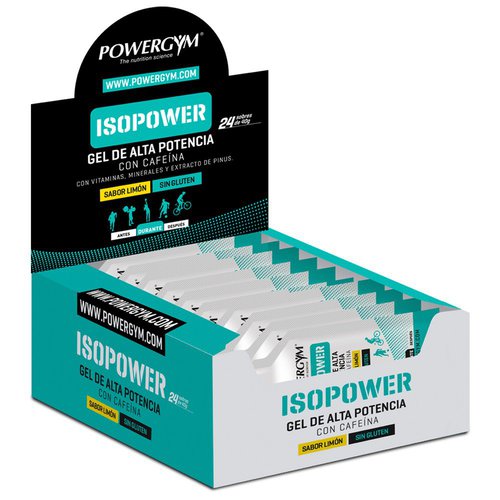 Powergym Isopower Gel Schachtel Mit Energiegelen Zitrone  Koffein 40g 24 Einheiten