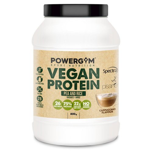 Powergym Vegan Protein 800g Capuccino Weiß