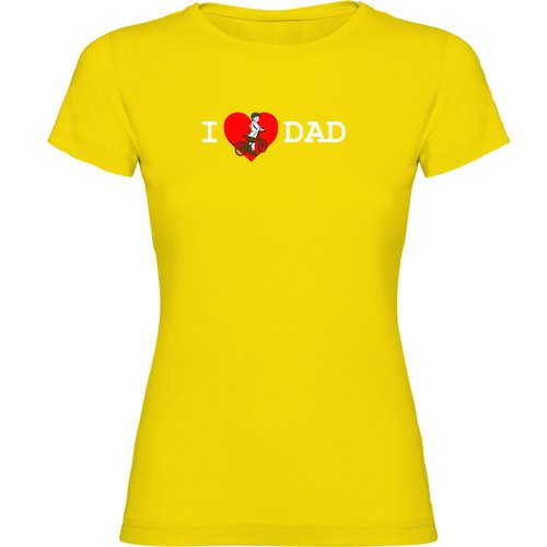 Kruskis I Love Dad Short Sleeve T-shirt Gelb S Frau
