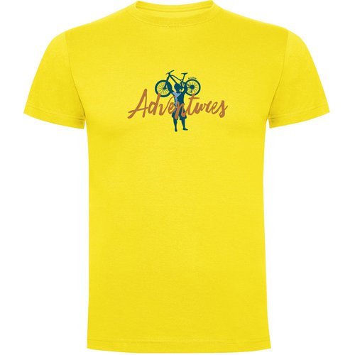 Kruskis Adventures Short Sleeve T-shirt Gelb S Mann