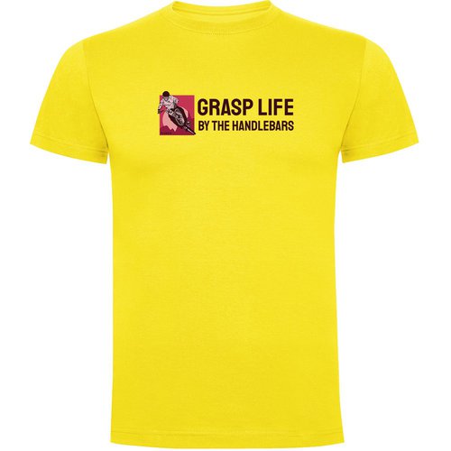 Kruskis Grasp Life Short Sleeve T-shirt Gelb S Mann