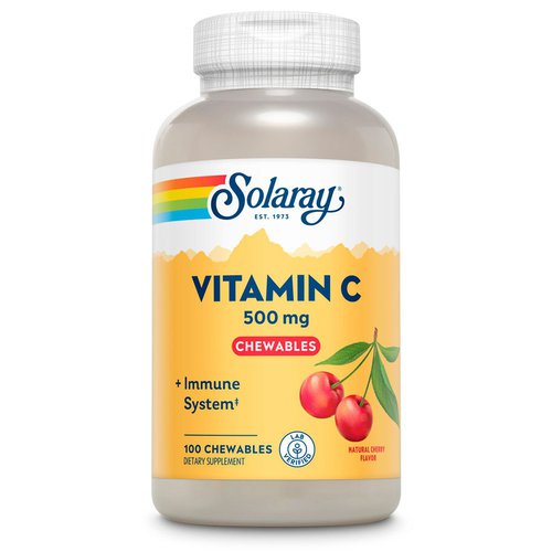 Solaray Vitamin C 500mgr 100 Units Cherry Weiß